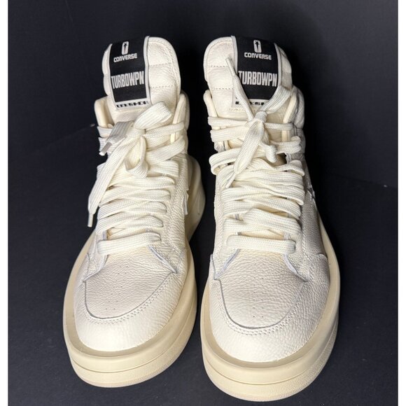 Converse TURBOWPN Mid Rick Owens DRKSHDW Egret Boots Mens 7 Sneakers - Picture 2 of 8